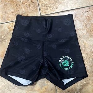 Black Graphic Athletic Shorts